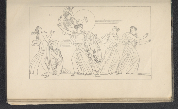 Ein Buchumschlag mit einer lebendigen Illustration einer Gruppe tanzender Frauen in energischen, synchronen Posen mit detaillierter Kleidung und Gesichtsausdrücken.