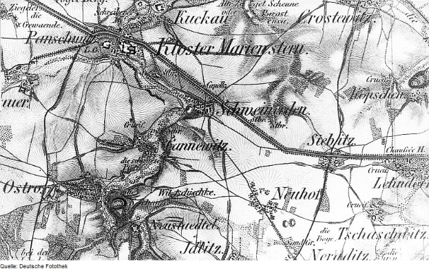 Ein detailliertes Schwarz-Weiß-Karte von Stuttgart, Deutschland, mit Text, der einen Überblick über den Bereich bietet.