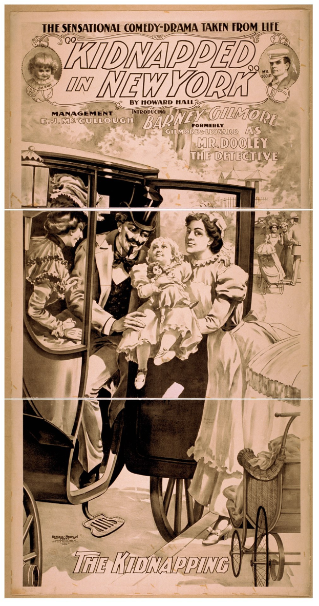 Ein Plakat für den Film "Entführt in New York", das eine Gruppe besorgter Menschen in einem Fahrzeug unter einem ged├Ąmpften, traurigen Farbschema zeigt.