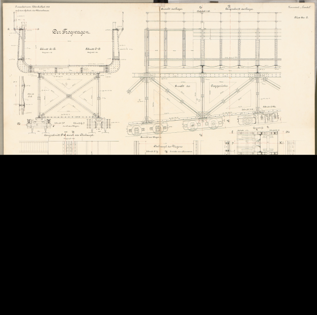 Ein detailliertes Bild einer Zuggarnitur auf schwarzem Hintergrund, das verschiedene Komponenten wie Schienen und Lokomotiven aus einer Sammlung des deutschen Eisenbahnsystems zeigt.