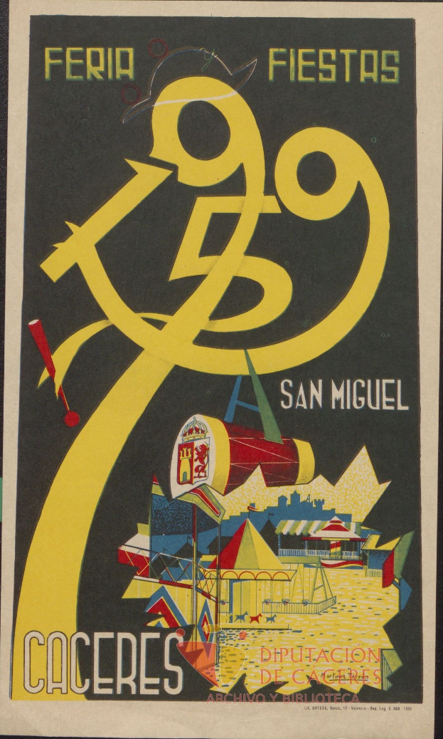 Plakat, das ein Festival in San Miguel de Allende, Mexiko, ankündigt und Text und Bilder enthält.