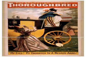 Filmplakat für "The Sparkling Comedy Thoroughbred", das einen Mann und eine Frau in einer Kutsche zeigt, mit Werbetext.