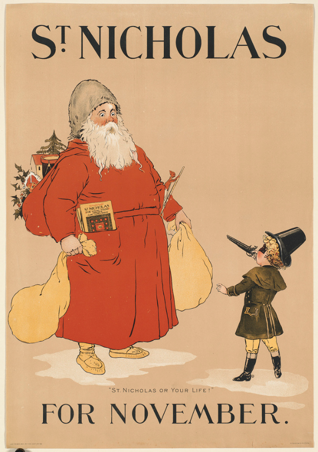Der Einband des Buches "Nikolaus für November" zeigt Santa Claus und ein Kind.